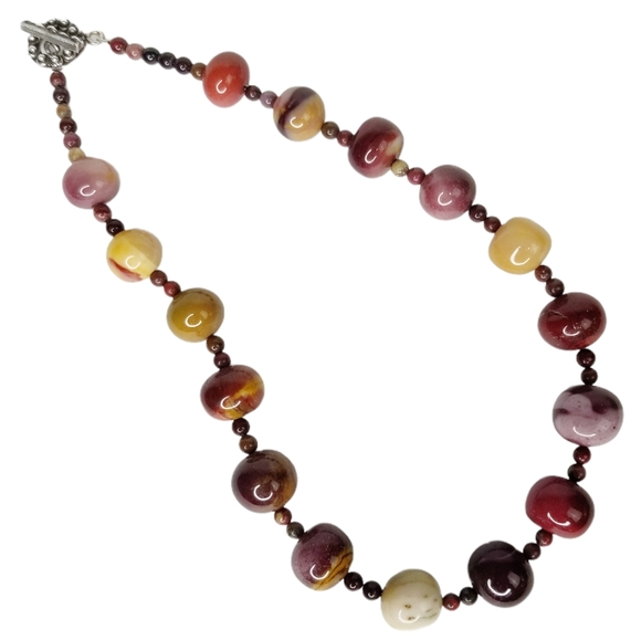 Natural Agate Stone Bead Choker Necklace - Picture 1 of 11
